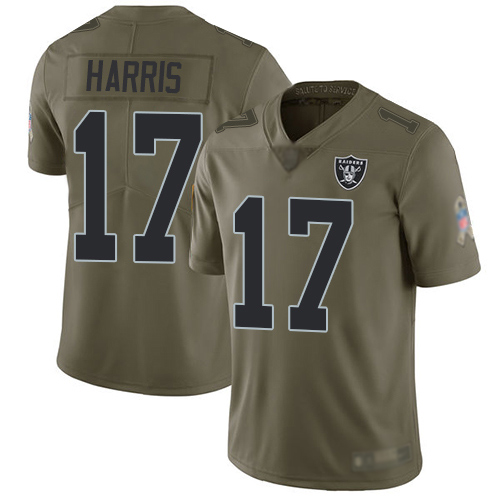 Men Oakland Raiders Limited Olive Dwayne Harris Jersey NFL Football #17 2017 Salute to Service Jersey->oakland raiders->NFL Jersey